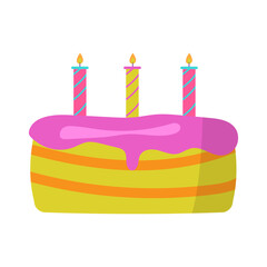 Happy Birthday Color Label Badge Sign Set Concept. Vector