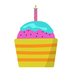 Happy Birthday Color Label Badge Sign Set Concept. Vector