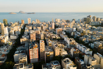 Aerial View of Buildings of District Ipanema in Rio de Janeiro, Brazil