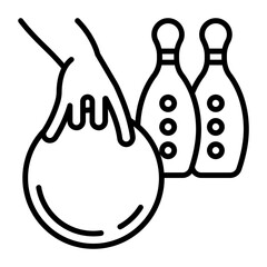 Ten Pin with finger holes vector outline icon design, Healthy lifestyle symbol, Calisthenics sign, Circuit training equipment stock illustration, target sport Bowling concept