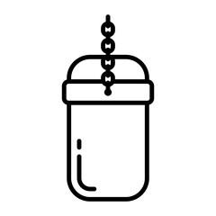 Hanging Boxing accessories vector outline icon design, Healthy lifestyle symbol, Calisthenics sign, Circuit training equipment stock illustration, Punching Bags concept