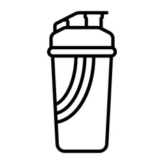 handheld mixer vector outline icon design, Healthy lifestyle symbol, Calisthenics sign, Circuit training equipment stock illustration, protein shaker bottle concept
