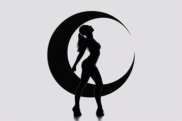 logo silhouette of a sports girl on a white background. , the concept of self-care sports generative ai