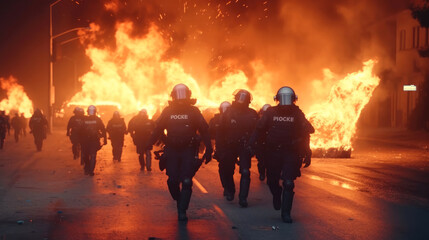Anti-riot police. Generative AI