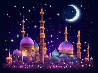 illustration for Eid Al-Adha luxury Iislamic religious day art background generative ai art