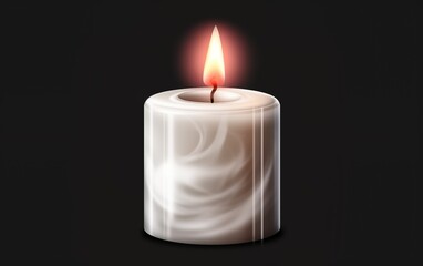 Burning candle on black background. AI, Generative AI