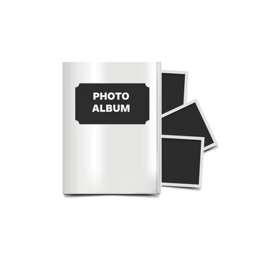 Illustration of a photo album book filled with memorable photos