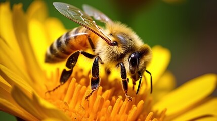  bees eat flower pollen. Generative AI