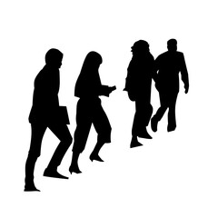 vector silhouette of a person climbing stairs