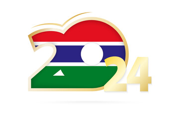 Year 2024 with Gambia Flag pattern.