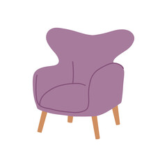 Chair in scandinavian style. Flat cartoon design. Vector illustration. Isolated on white background.