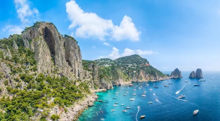 Foto auf Acrylglas Strand von Positano, Amalfiküste, Italien Landscape with Capri Island,Tyrrhenian sea, Italy