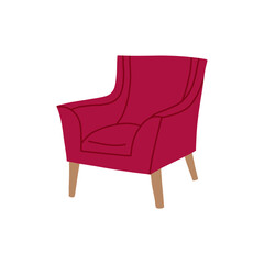 Chair in scandinavian style. Flat cartoon design. Vector illustration. Isolated on white background.