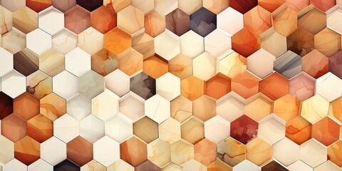 AI Generated. AI Generative. Geometric abstract hexagons pattern decoration background. Inspired by honey bee beecombs.  Graphic Art