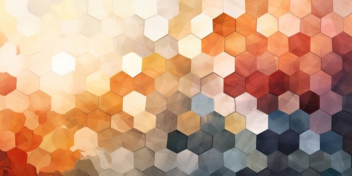 AI Generated. AI Generative. Geometric abstract hexagons pattern decoration background. Inspired by honey bee beecombs.  Graphic Art