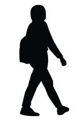 Woman silhouette vector on white background ,people in black and white, illustration for creative content.