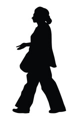 Woman silhouette vector on white background ,people in black and white, illustration for creative content.