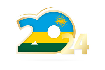 Year 2024 with Rwanda Flag pattern.