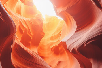 Magic Antelope Canyon in the Navajo Reservation, Arizona, United States.Image ai generate