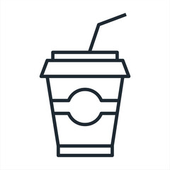 flat design soft drink disposable cup icon vector illustration