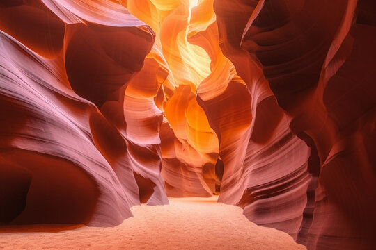 Magic Antelope Canyon in the Navajo Reservation, Arizona, United States.Image ai generate