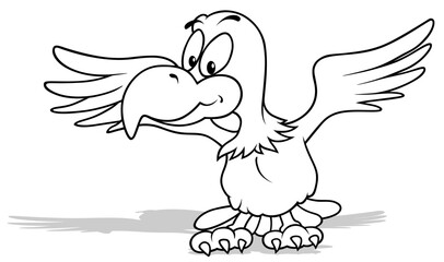 Drawing of a Bald Eagle with Outstretched Wings
