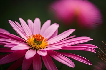 Fototapeta premium A close up of a flower with dark and isolated background - Generative AI Technology