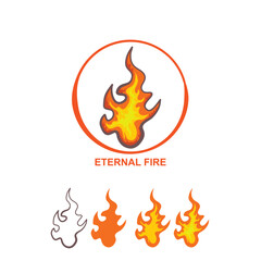 hot red fire vector illustration