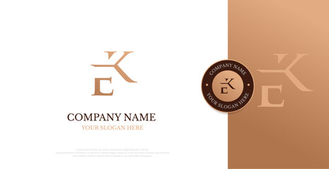 Initial EK Logo Design Vector 