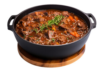 African beef stew on transparent background. Generative AI.