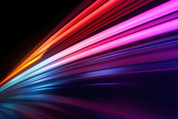 Abstract Neon Lights in Motion Vibrant Long Exposure Delight