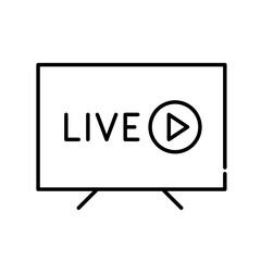 Live streaming video on a tv set. Pixel perfect, editable stroke icon