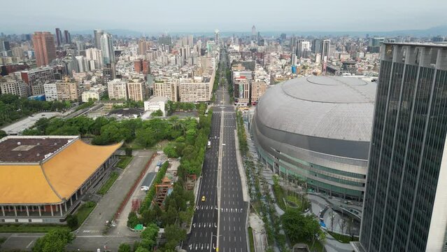 Aerial photography in Taipei city.