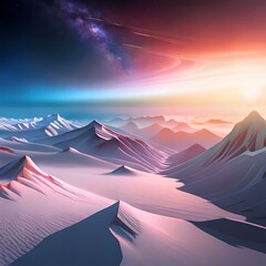 Fototapeta na wymiar background with mountains in other planet 