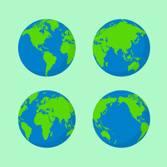 set of world globe illustration vector