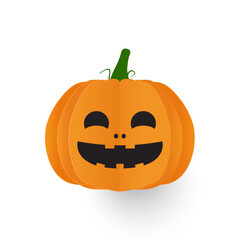 Orange pumpkin vector illustration. Paper cut orange pumpkin elements for halloween. Happy halloween
