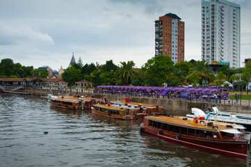 Fototapeta premium boats in the tigre river buenos aires