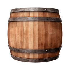 Obraz premium Wooden barrel isolated on a white background