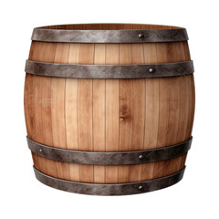 Obraz premium Wooden barrel isolated on a white background