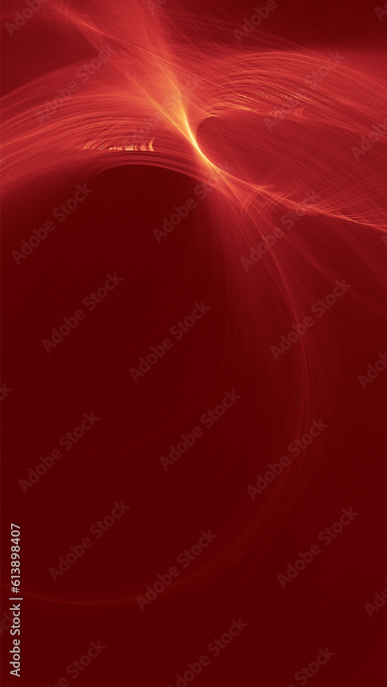 Poster abstract red background, motion line graphics. fractal elements swirling in circles like a vortex, b