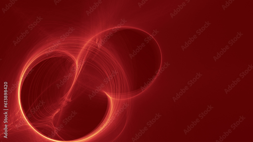 Poster abstract red background, motion line graphics. fractal elements swirling in circles like a vortex, b