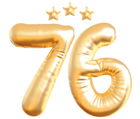 76 year anniversary number Golden
