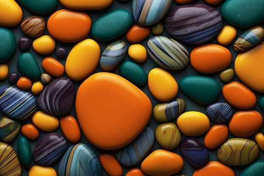 Multi-Colored Pills in Abundance on Background of Large Group of Objects.