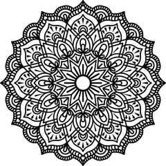 Simple creative mandala design for coloring. Vector floral mandala design.