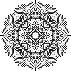 Simple creative mandala design for coloring. Vector floral mandala design.