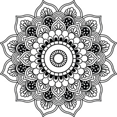 Simple creative mandala design for coloring. Vector floral mandala design.