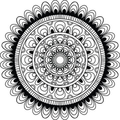 Simple creative mandala design for coloring. Vector floral mandala design.