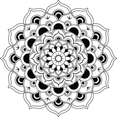 Simple creative mandala design for coloring. Vector floral mandala design.