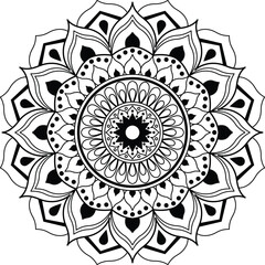 Simple creative mandala design for coloring. Vector floral mandala design.