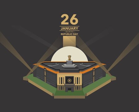 Happy Republic Day of India. The new Indian Parliament House built in 2023